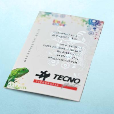 Varnish on business card
